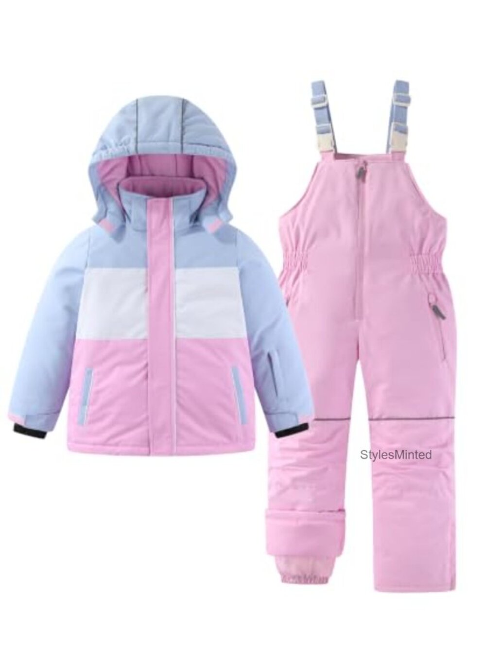 Kids Snowsuit 2-Piece Ski Jacket Bib Overalls Insulated Winter Snow Suit